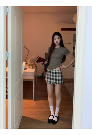 plaid culotte skirt