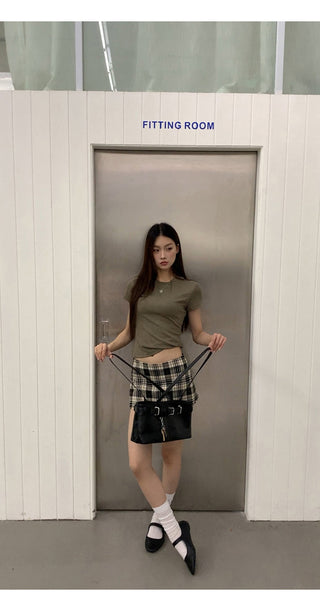 plaid culotte skirt