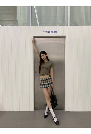 plaid culotte skirt