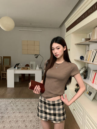 plaid culotte skirt