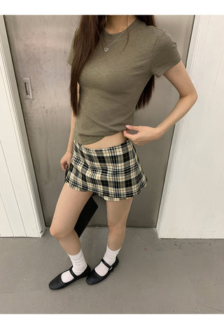 plaid culotte skirt