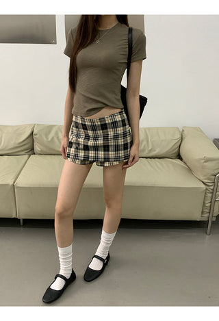plaid culotte skirt