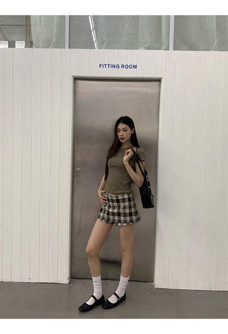 plaid culotte skirt