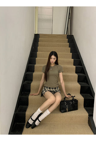 plaid culotte skirt