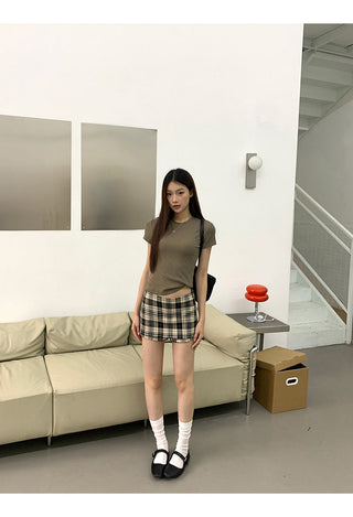 plaid culotte skirt