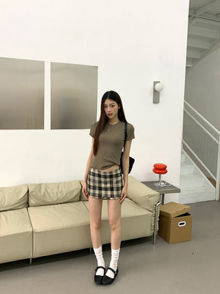 plaid culotte skirt