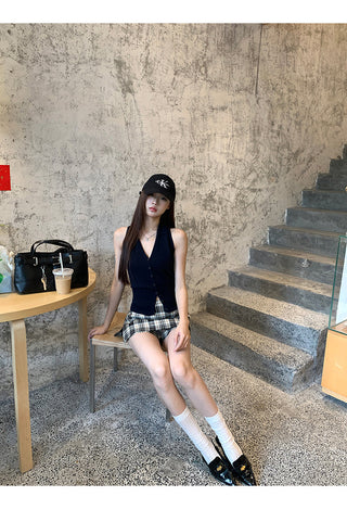 plaid culotte skirt