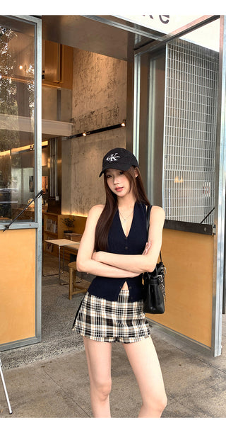 plaid culotte skirt
