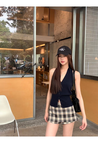 plaid culotte skirt