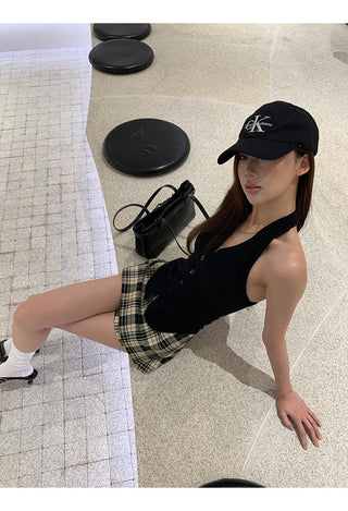 plaid culotte skirt