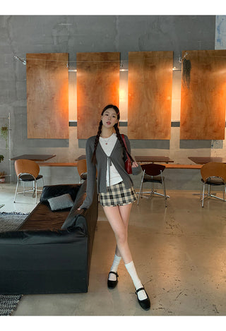 plaid culotte skirt