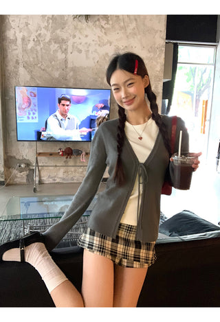 plaid culotte skirt