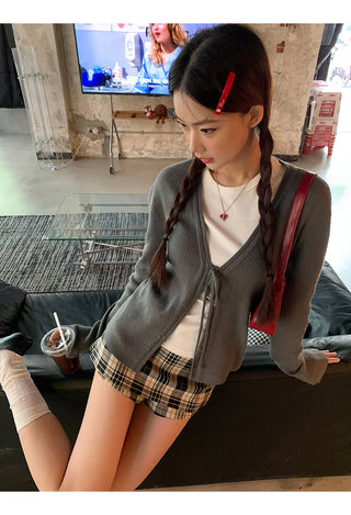 plaid culotte skirt