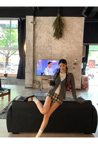 plaid culotte skirt