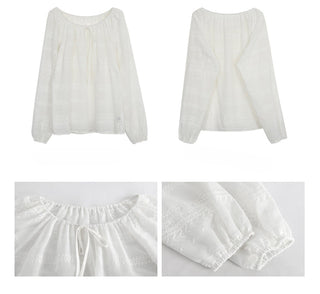 white loose blouse