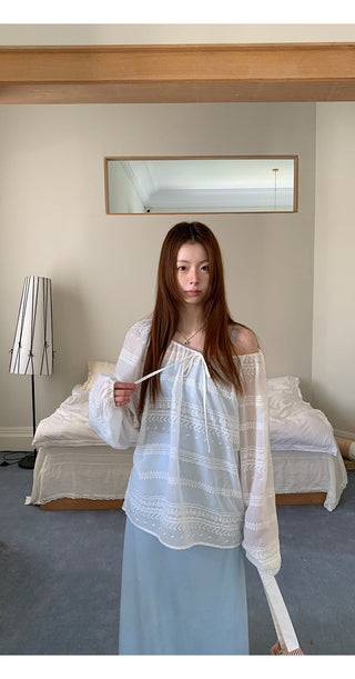 white loose blouse