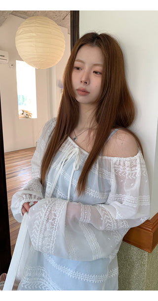 white loose blouse