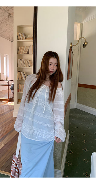white loose blouse