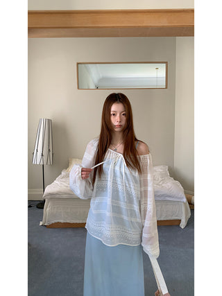 white loose blouse