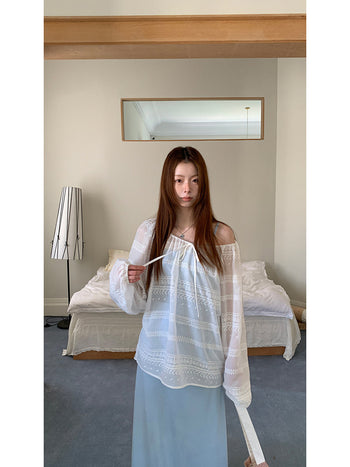 white loose blouse