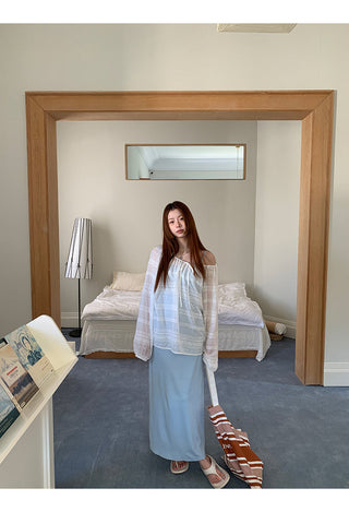 white loose blouse