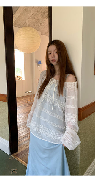 white loose blouse