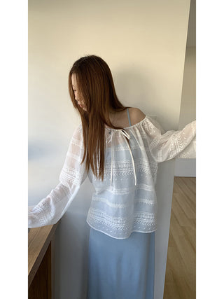 white loose blouse