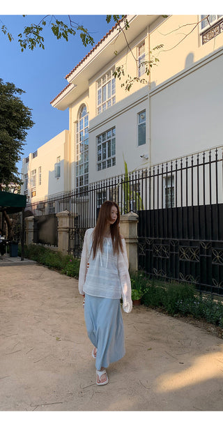 white loose blouse