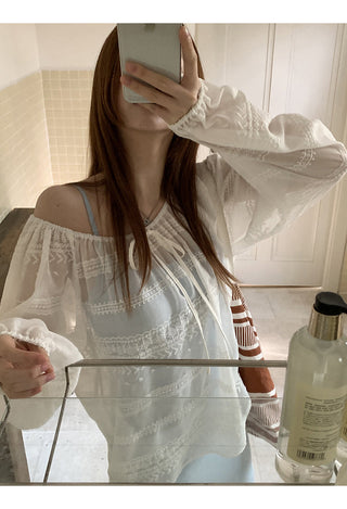 white loose blouse