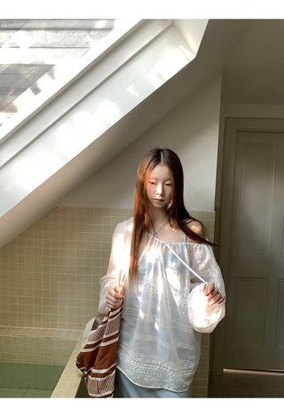 white loose blouse