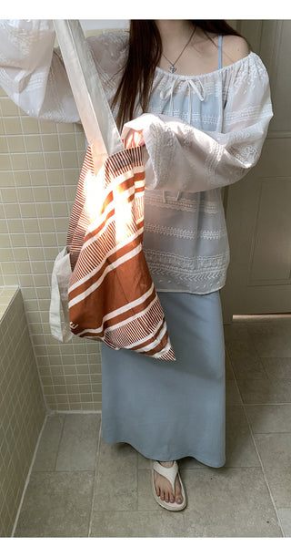 white loose blouse