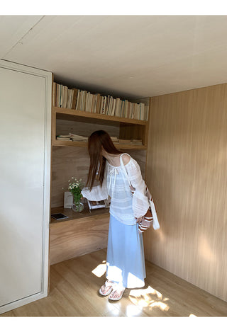 white loose blouse