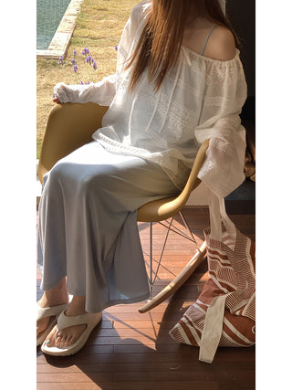 white loose blouse