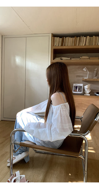 white loose blouse