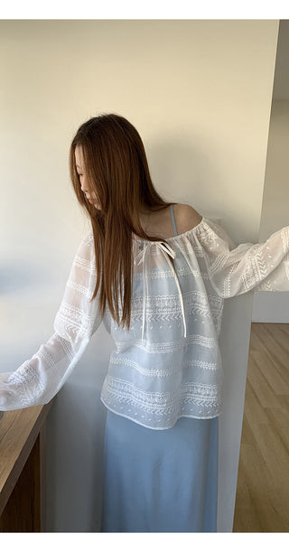 white loose blouse
