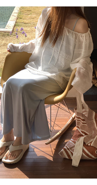 white loose blouse