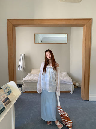 white loose blouse