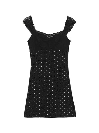 black polka-dot dress