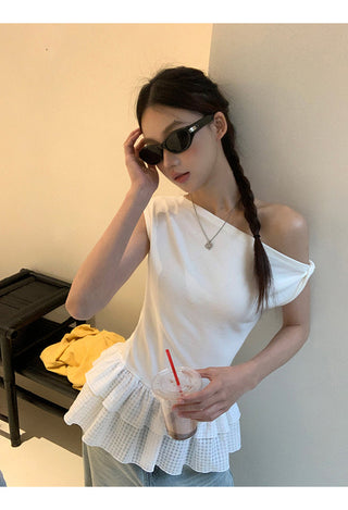 white hollow shoulder