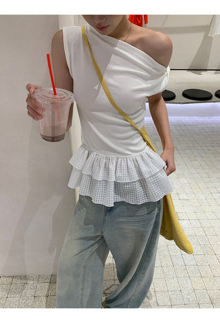 white hollow shoulder