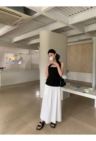 white fitted dress