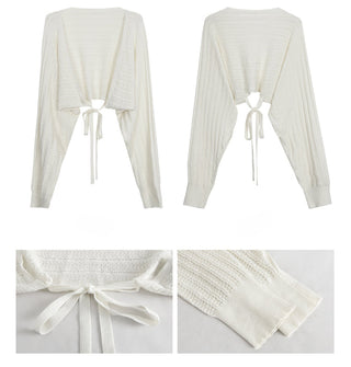 white knitted shirt