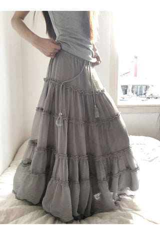 gray off-shoulder tee