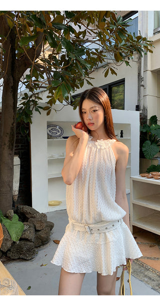 white halter dress