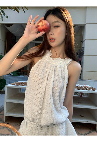 white halter dress
