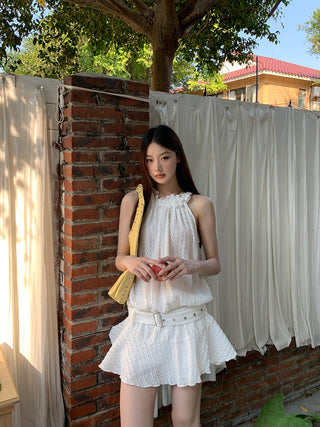 white halter dress