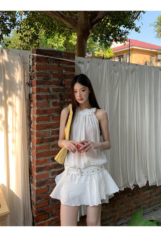 white halter dress