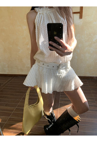 white halter dress