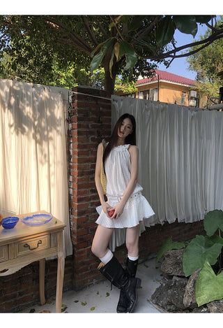 white halter dress