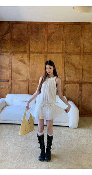 white halter dress